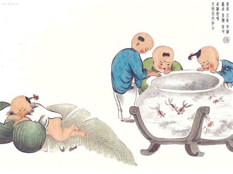 古画人物欣赏：孩童系列5中国元素零二七艺考