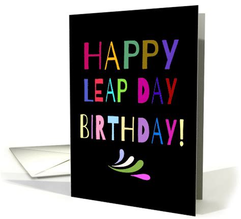 Happy Leap Day Birthday Large Colorful Letters Card 1594514