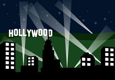 Hollywood Landscape At Night 137225 Vector Art At Vecteezy
