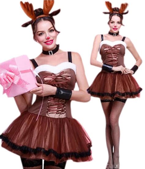 New Arrival Sexy Reindeer Cosplay Dress Christmas Carnival Costumes For Women 3sfc142 Free