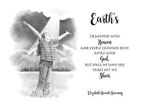 Earth Is Crammed With Heaven Browning Quote Drawing By Joyce Geleynse