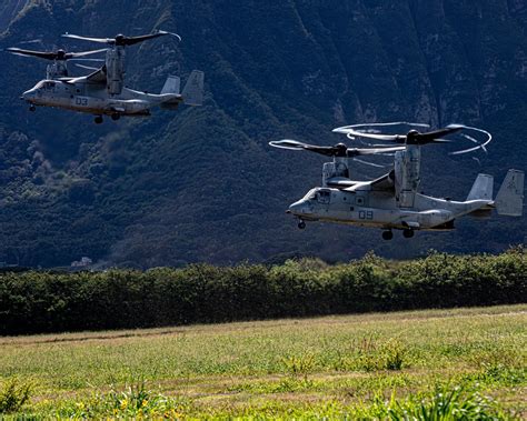 Us Marine Corps Mv 22b Ospreys Assigned To Medium Tiltrotor Squadron