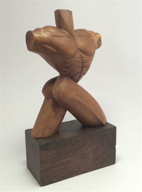 Abstract Wood Carved Male Torso Sculpture Galleria