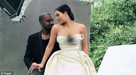 Kim Kardashian Wears Wedding Dress On First American Vogue Cover With