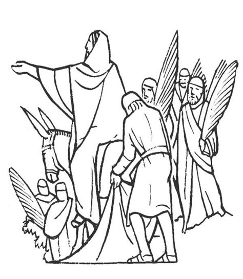 Jesus And People Of Jerusalem In Palm Sunday Coloring Page Color Luna