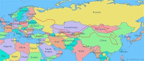Geographical Map Of Europe And Asia 88 World Maps