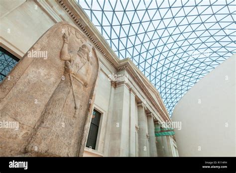 An Assyrian Antiquity In The Great Court Of The British Museum London