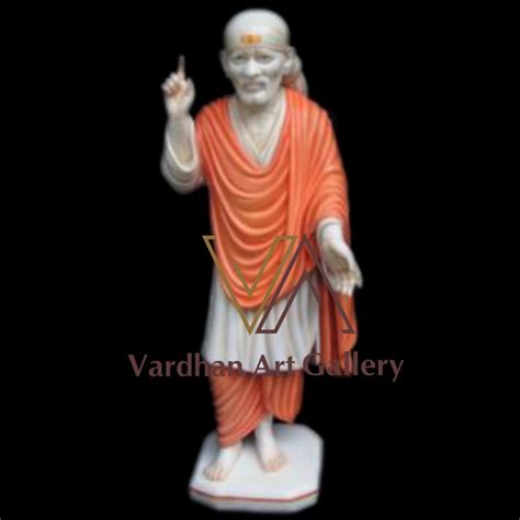 Painted Marble Sai Baba Standing Statue For Worship Size 1 12 Feet