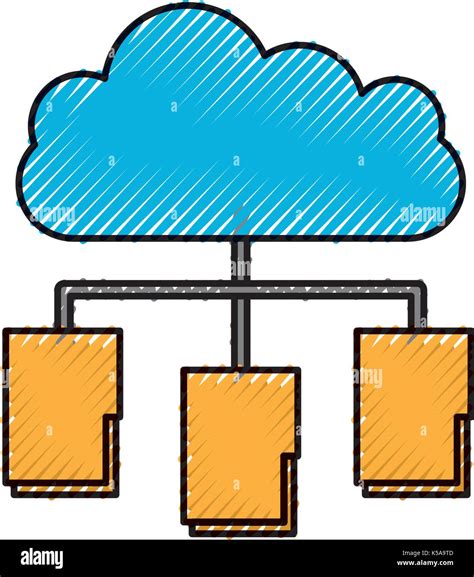 Cloud Computing Folder Diagram Organization Files Stock Vector Image