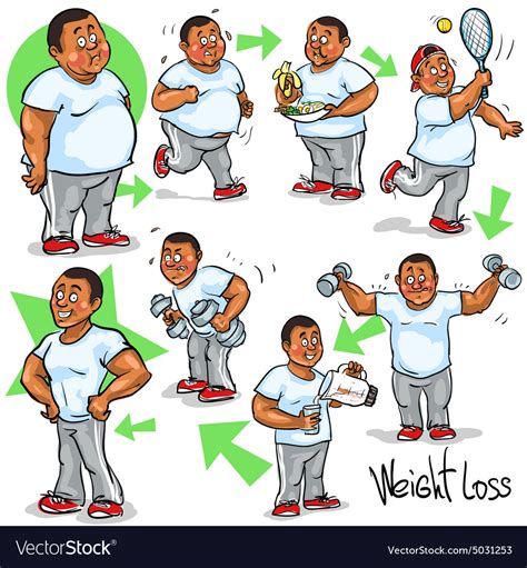 man achieving his weight loss goal royalty free vector image