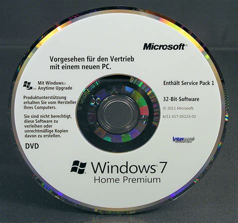 Microsoft Windows 7 Home Premium Vollversion Sb 32 Bit Hologramm Cd