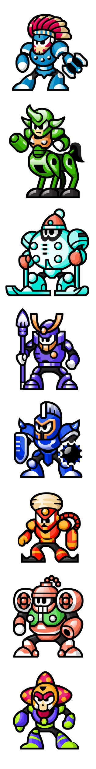 Megaman Sprites Bosses Of 6 By Waneblade On Deviantart