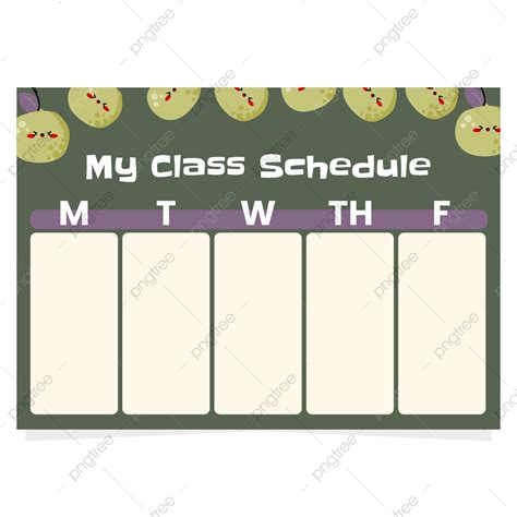 Class Schedules Templates With Cute Lemon Template Download On Pngtree