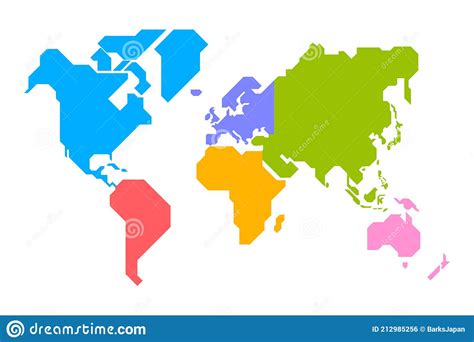 Mapa Mundial Simplificado Dibujado Con Líneas Rectas Nítidas De