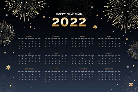 Download 2022 Calendar With Fireworks Wallpaper