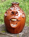 Fine Art Ceramics Small Handmade Ceramic Jug Wood Fired Stoneware Face ...