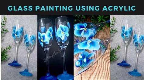 Glass Painting Using Acrylic Diy Orchid Painting Youtube