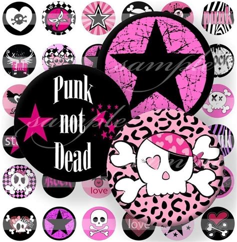 Emo Punk Rock Digital Collage 424 Sheet 34 Inch By Sweetcolours