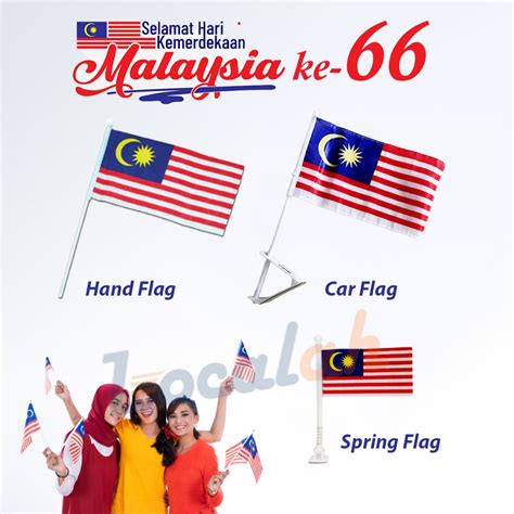 Hand Flag Malaysia Bendera Tangan Jalur Gemilang Spring Flag Car