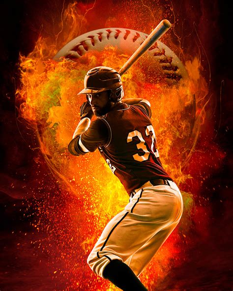 Baseball Fire Background Woody Walters Digital Photo Candy