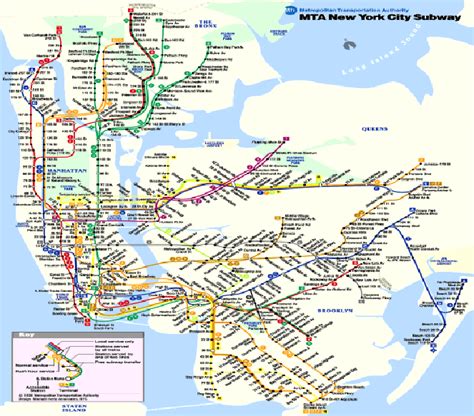 1 Subway Map New York City Mta 1999 Download Scientific Diagram