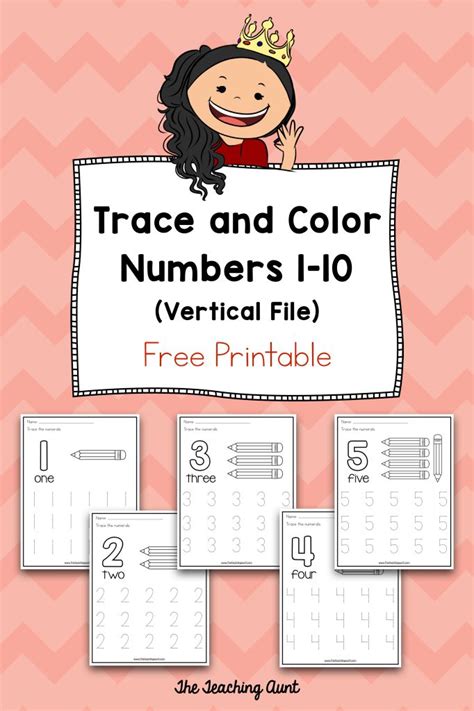 I'm just warming up with my celebratory freebies this month. Trace and Color Numbers 1-10 - The Teaching Aunt | Numbers preschool, Learning numbers preschool ...