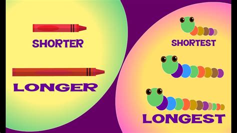Longer And Shorter And Longest And Shortest Comparison For Kids Learn