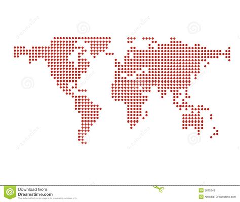 World Map In Dots (Vector) Royalty Free Stock Photo - Image: 2675245