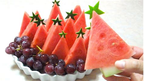 How To Make Watermelon Fruit Platter Watermelon Christmas Tree Youtube