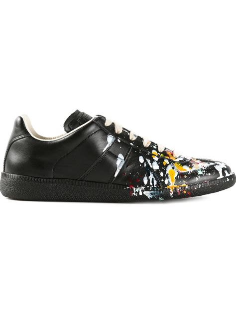 Men's replica paint splatter leather sneakers from the maison margiela collection. Maison margiela Replica Paint Splatter Leather Low-Top ...