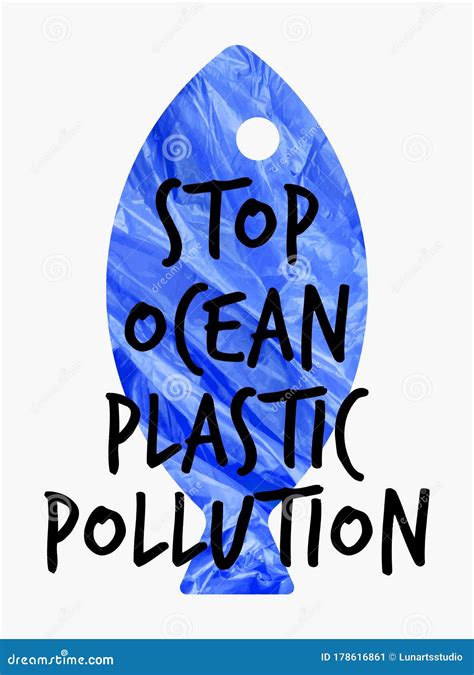 Fish Composed Of Plastic Waste Stop Ocean Plastic Pollution Vector
