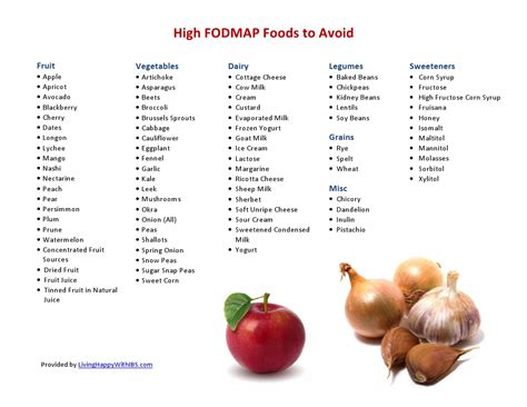 High fodmap food list by fodmap group printout (april 2014) high fodmap food list by food type printout (april 2014) it's extremely important to review the ingredients on any packaged foods prior to purchasing food. High Fiber Diet Causes Gas - Diet Plan