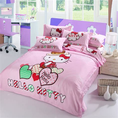 Hello kitty is liked by kids very much, it's a best gift for boys, girls, kids, teens, friends.you can complete children's bedroom set with this colorful bedding set featuring the lovely characters. Sweetheart-4pcs-Kitty-bedding-set-queen-king-full-size ...