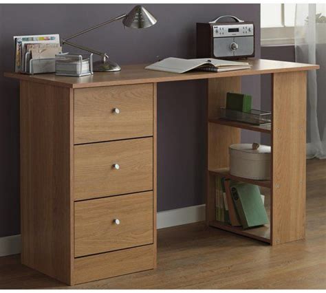 Luna l shaped corner desk with storage in oak effect. Buy Argos Home Malibu 3 Drawer Office Desk - Oak Effect ...