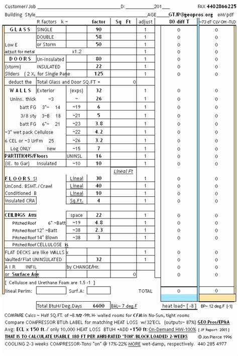 Residential Electrical Load Calculation Worksheet Pdf