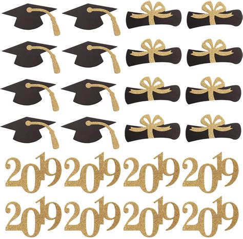 Yeahibaby 48 Piezas Toppers De Pastel De Graduación 2019 De Diploma