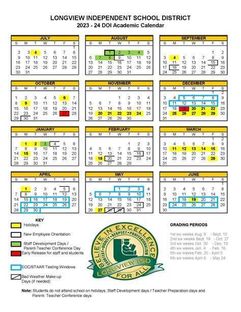 Longview Isd Sets 2023 24 District Calendar