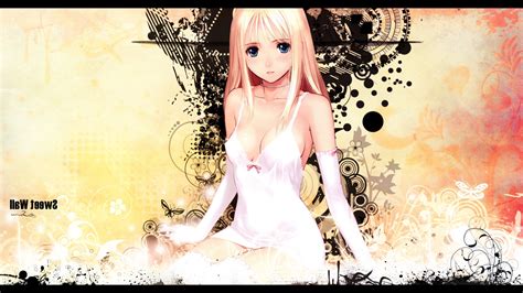 Wallpaper Colorful Illustration Blonde Anime Girls