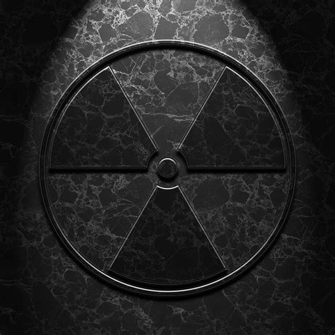 Radioactive Symbol Black Marble Texture Digital Art By