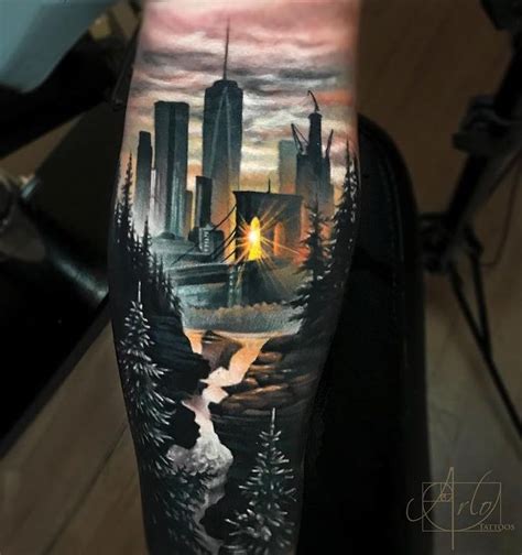 New York Skyline Forearm Tattoo Expectation Weblog Stills Gallery