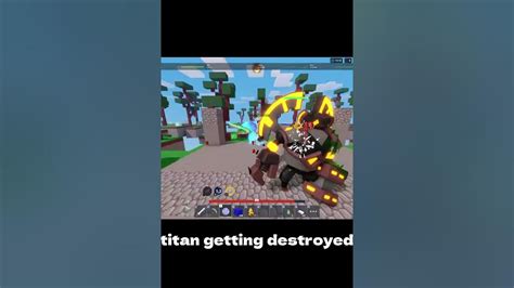 Destroying The Titan In Roblox Bedwars Youtube