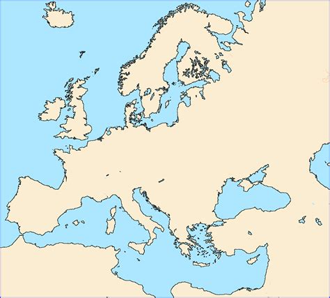 Here is a blank map of europe. blank_map_directory:all_of_europe_2 [alternatehistory.com ...