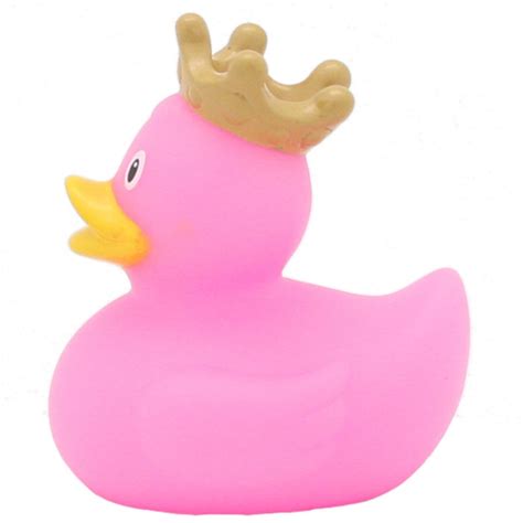 Mini Pink Rubber Duck With Crown Design By LILALU Orange Wheels Store