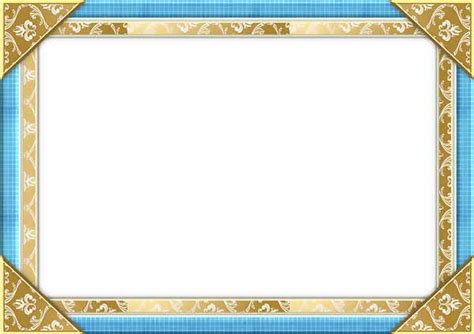 A Blue And Gold Frame With An Ornate Pattern On The Border In Front Of