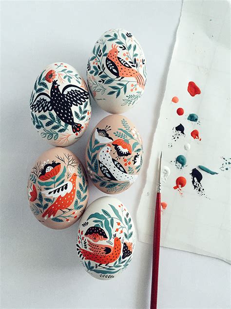 Beautiful Easter Eggs Hand Painted With Colorful