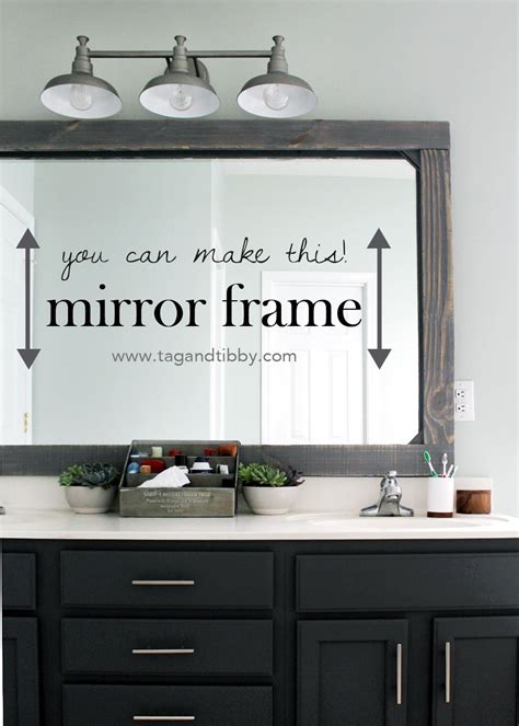 How To Frame A Mirror With Wood — Tag And Tibby Design Rustic Mirror
