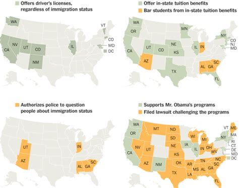 Which States Make Life Easier Or Harder For Illegal Immigrants The New York Times