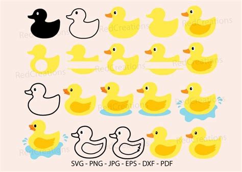 Rubber Duckies Bundle Duck Svg Ducky Graphic By Redcreations
