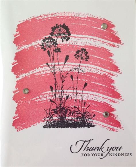 A Thank You Card With Pink And Black Flowers On The Front In An