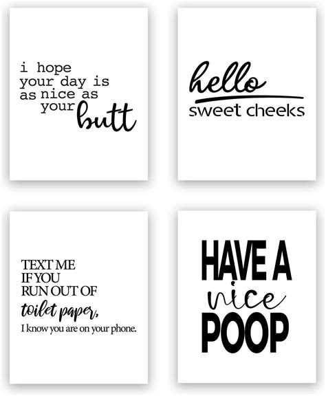 Funny Bathroom Wall Art 13 Sets Available Set Of 4